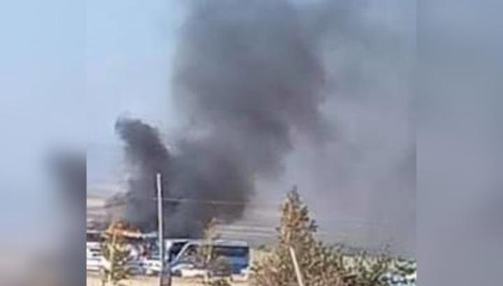 Վարդենիսում ավտոբուս է այրվում հարվածային ԱԹՍ-ի հարվածից