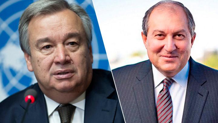 Նախագահ Արմեն Սարգսյանը հեռախոսազրույց է ունեցել ՄԱԿ-ի Գլխավոր քարտուղարի հետ