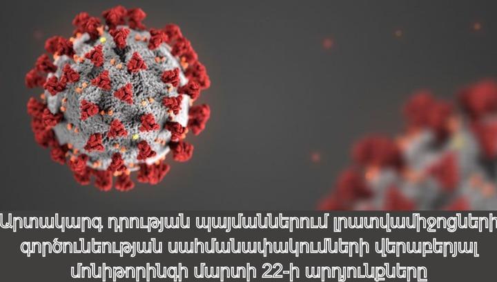 Պարետատնից մարտի 22-ին ԶԼՄ-ներին չեն դիմել որևէ նյութ հեռացնելու պահանջով