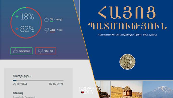 Հայոց պատմության առարկայի անվանափոխումը ավելի շատ դեմ ձայներ է ստանում