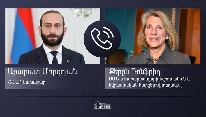 Արարատ Միրզոյանը ԱՄՆ պետքարտուղարի տեղակալին է ներկայացրել ԼՂ շփման գծի իրավիճակը