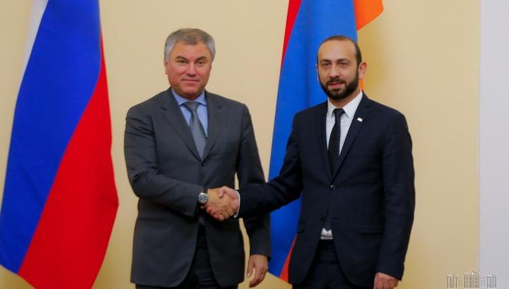 Արարատ Միրզոյանը հանդիպել է ՌԴ Պետդումայի խոսնակին