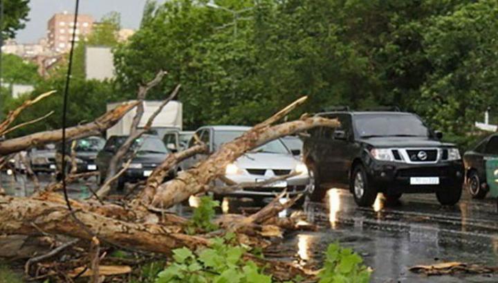 Ուժեղ քամու հետևանքով տանիքներ, տրանսպորտային միջոցներ, ծառեր և գովազդային վահանակներ են վնասվել