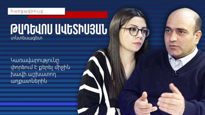 Կառավարությունը փորձում է քերել միջին խավի աշխատող աղքատներին. Թադևոս Ավետիսյան
