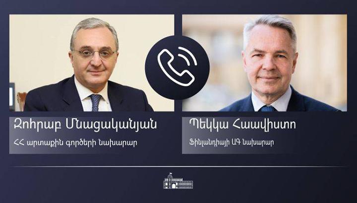 Զոհրաբ Մնացականյանը հեռախոսազրույց է ունեցել Ֆինլանդիայի ԱԳ նախարարի հետ