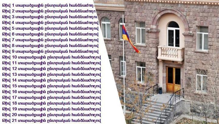 ԿԸՀ-ն հրապարակել է ընտրությանը մասնակցածների ցուցակները