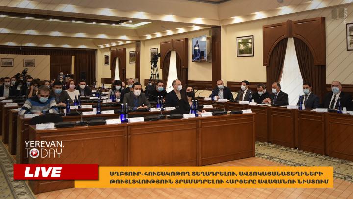 Աղբյուր-հուշակոթող տեղադրելու, ավտոկայանատեղիների թույլտվություն տրամադրելու հարցերը ավագանու նիստում․ ուղիղ