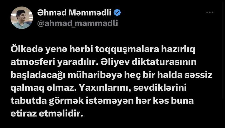 Ադրբեջանցի ակտիվիստը զգուշացնում է ռազմական բախումների նախապատրաստման մասին, իսկ Նիկոլը երազում դեռ խախաղություն է տեսնում