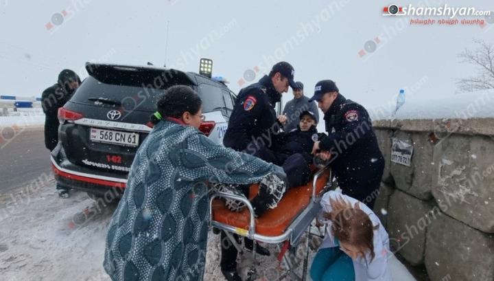 Կոտայքում մերկասառույցի պատճառով վրաերթի են ենթարկվել ծառայություն կատարող պարեկները